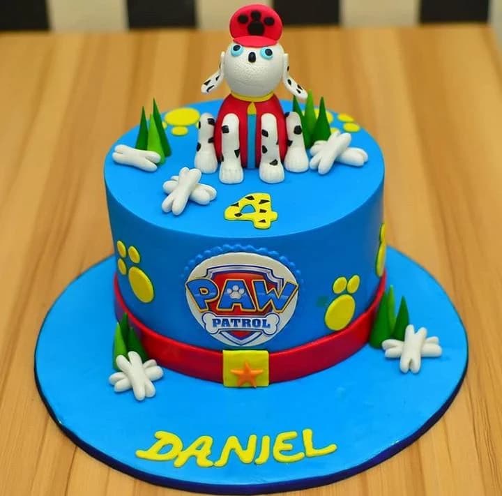 Fun Paw Patrol character cake for kids
