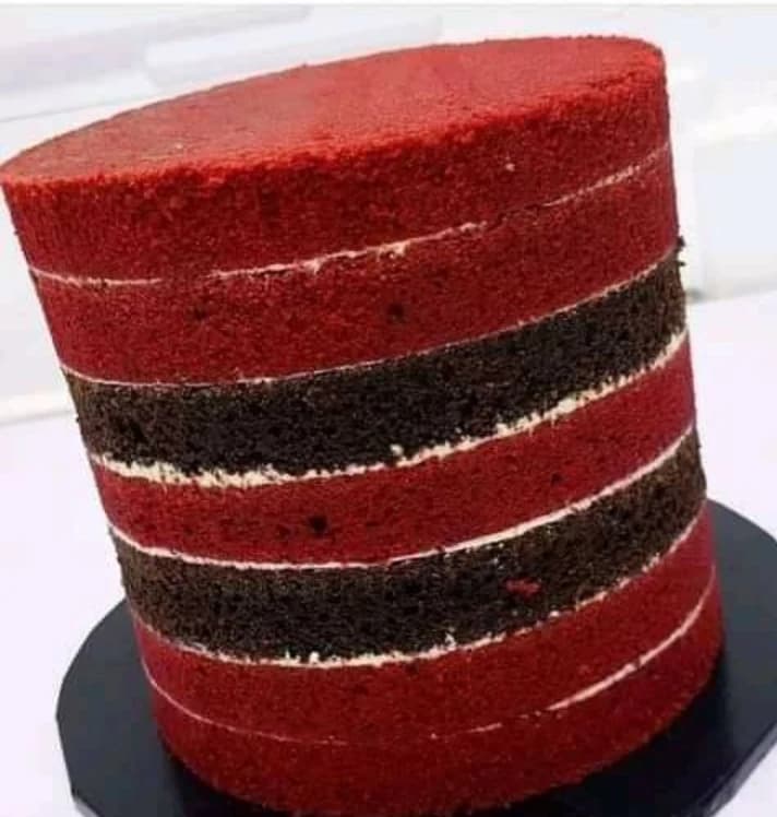 Classic red velvet layer cake with cream frosting