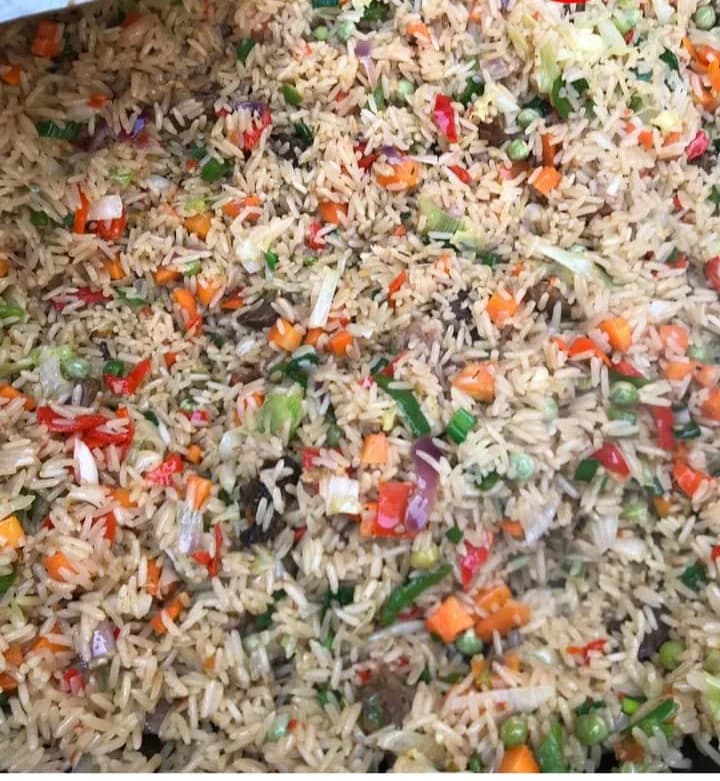Golden fried rice with mixed vegetables and protein