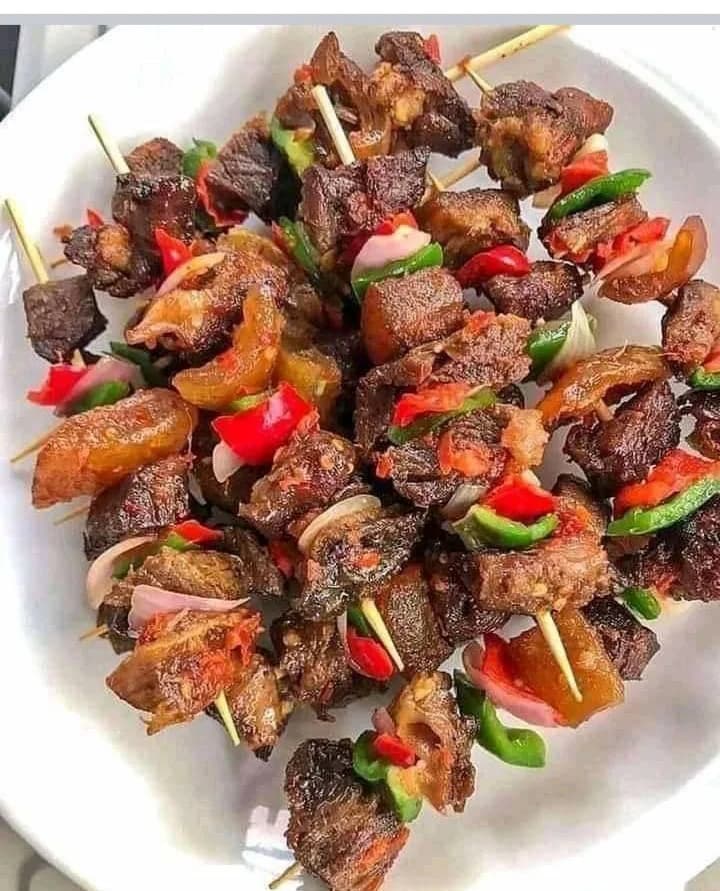 Succulent grilled meat skewers with spicy seasoning