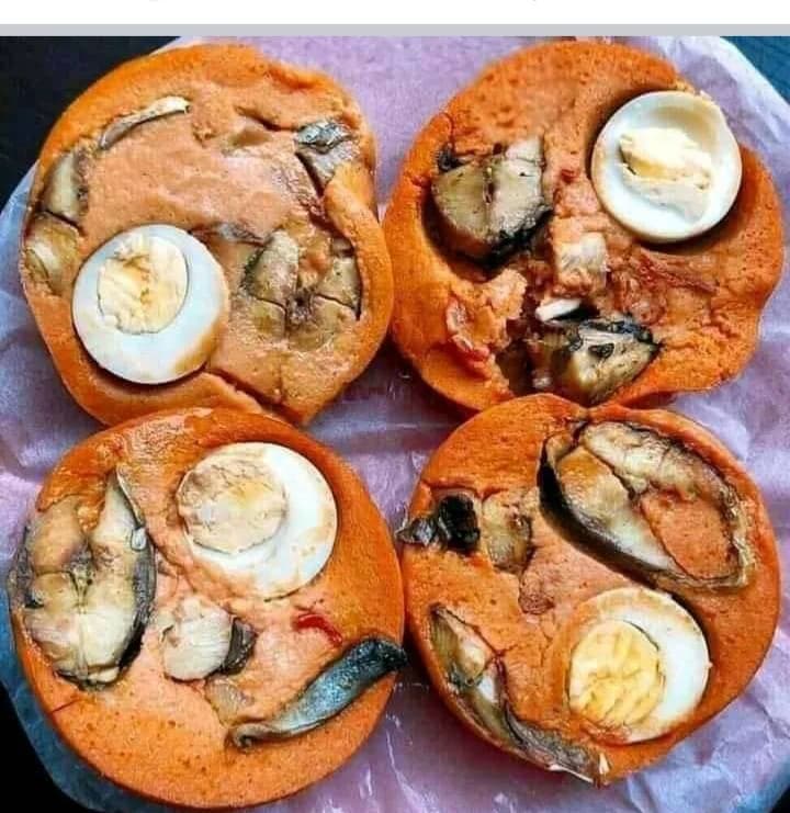 Steamed moi moi with tomato and pepper, Nigerian delicacy