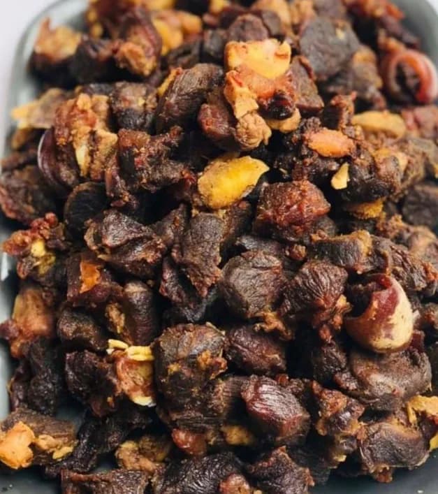Fiery peppered meat coated in aromatic spices